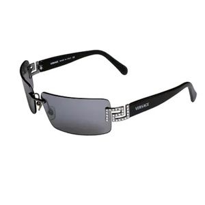 versace black rimless sunglasses